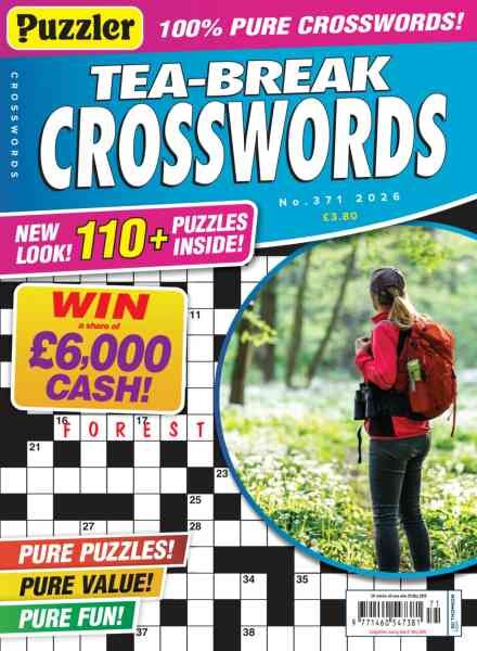 Puzzler Tea-Break Crosswords – Issue 371 2026 Cover