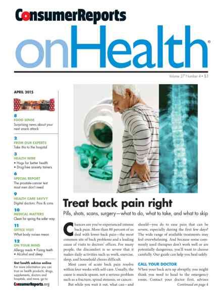 Consumer Reports on Health – April 2015 Cover