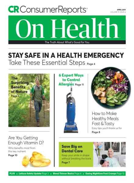 Consumer Reports on Health – April 2019 Cover