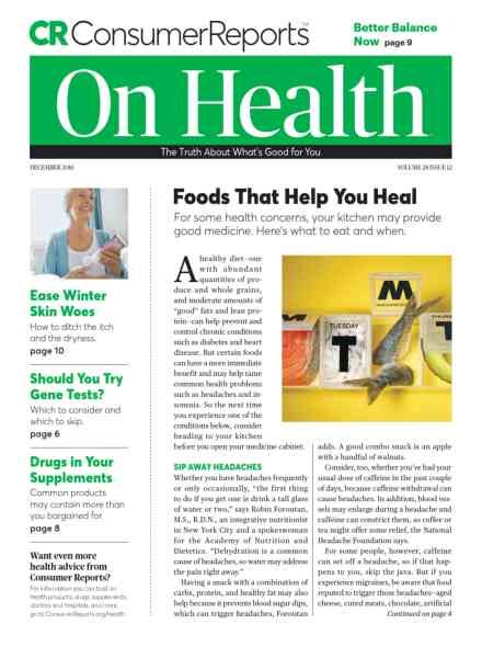 Consumer Reports on Health – December 2016 Cover