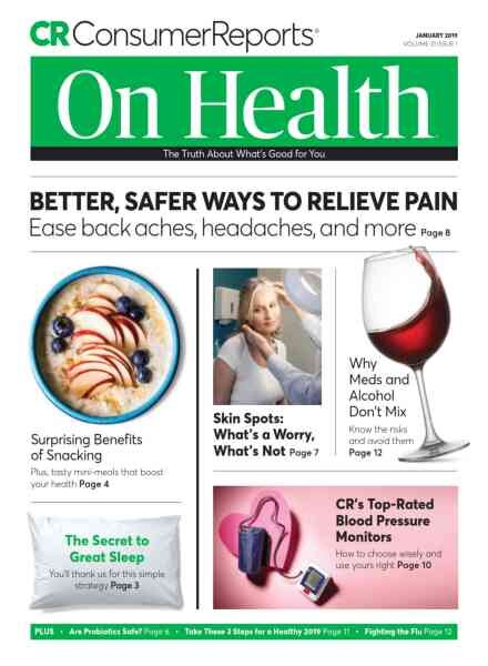 Consumer Reports on Health – January 2019 Cover