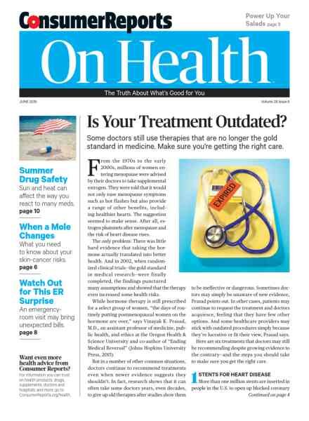 Consumer Reports on Health – June 2016 Cover
