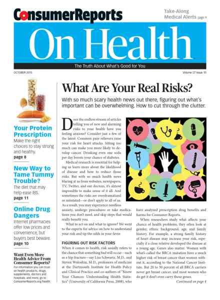 Consumer Reports on Health – October 2015 Cover