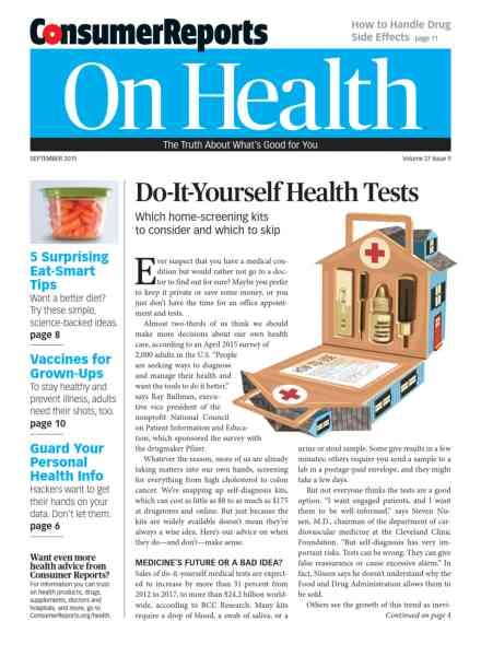 Consumer Reports on Health – September 2015 Cover