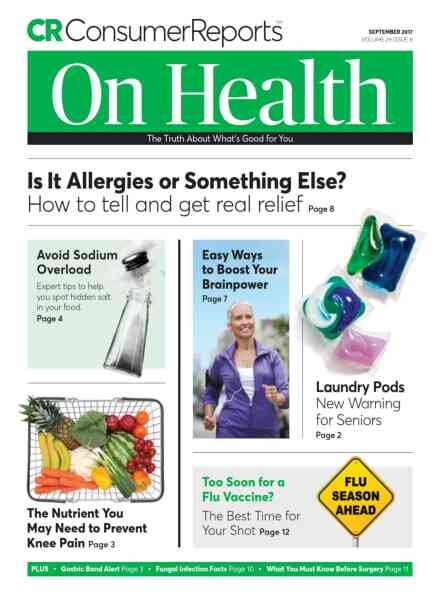 Consumer Reports on Health – September 2017 Cover