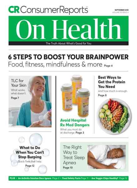 Consumer Reports on Health – September 2018 Cover