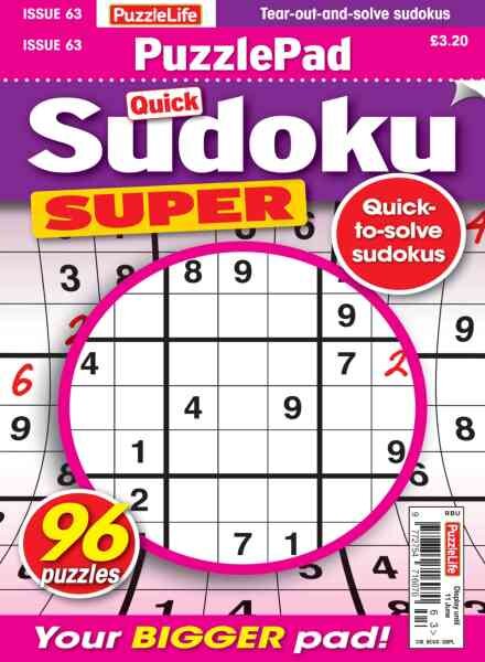 PuzzleLife PuzzlePad Sudoku Super – May 2026 Cover
