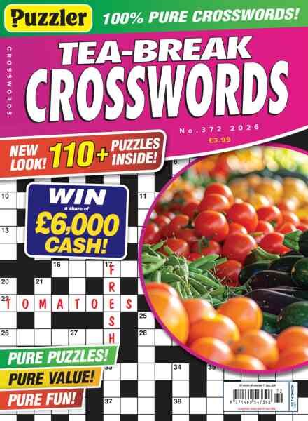 Puzzler Tea-Break Crosswords – Issue 372 2026 Cover