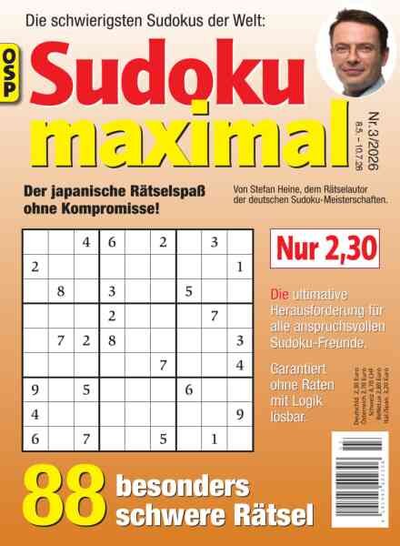 Sudoku Maximal – Nr 3 2026 Cover