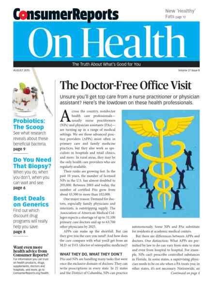 Consumer Reports on Health – August 2015 Cover