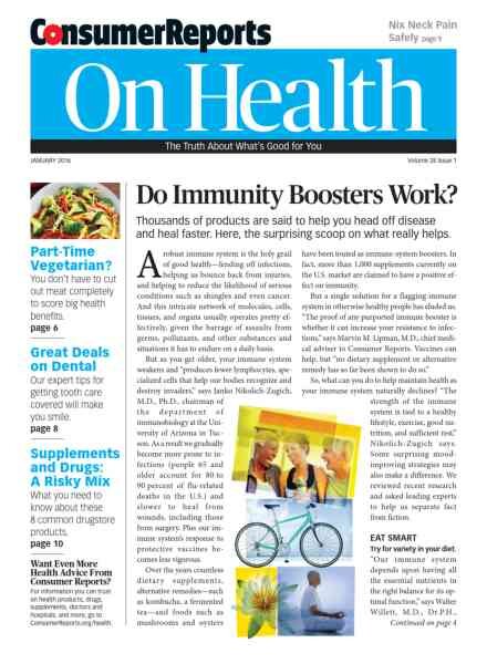 Consumer Reports on Health – January 2016 Cover