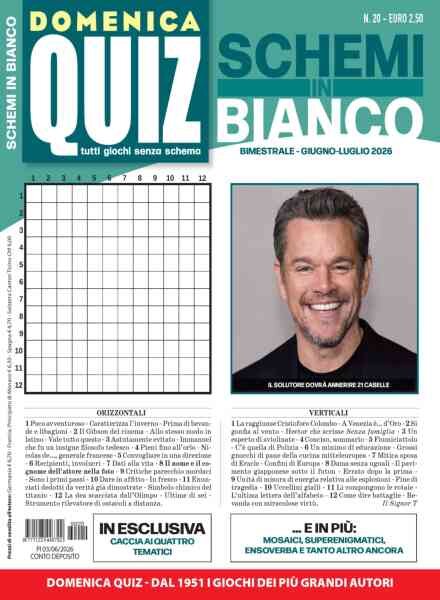 Domenica Quiz Schemi in Bianco – Giugno-Luglio 2026 Cover