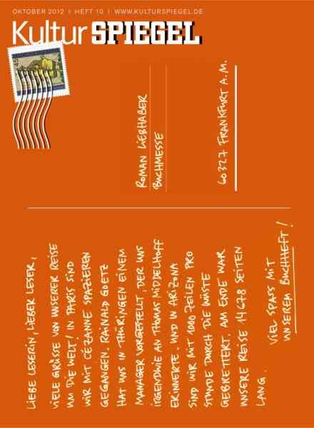 Kultur Spiegel – Oktober 2012 Cover
