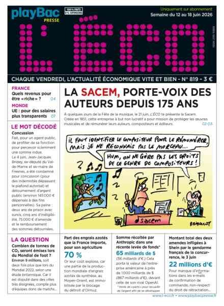 L’eCO – 12 Juin 2026 Cover