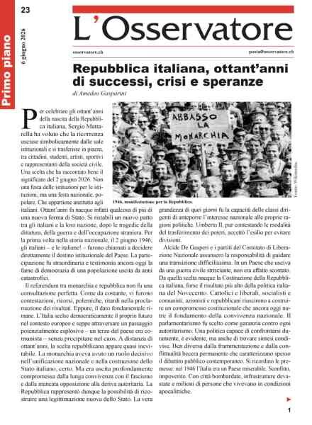 L’Osservatore – 6 Giugno 2026 Cover