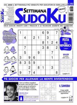 Settimana Sudoku – 29 Maggio 2026
