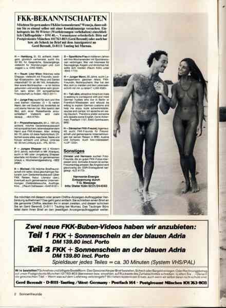 Sonnenfreunde – Nr 1 January 1989 Cover