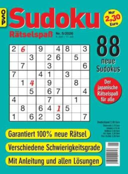 Sudoku Ratselspass – Nr 5 2026
