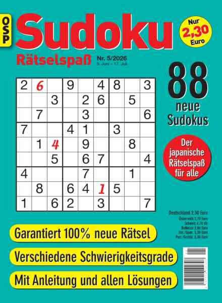 Sudoku Ratselspass – Nr 5 2026 Cover
