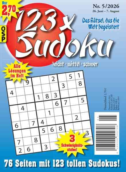 123 x Sudoku – Nr 5 2026 Cover