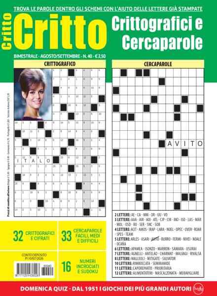 Crittografici & Carcaparole – Agosto-Settembre 2026 Cover