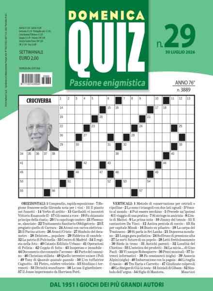 Domenica Quiz N3889 – 30 Luglio 2026 Cover