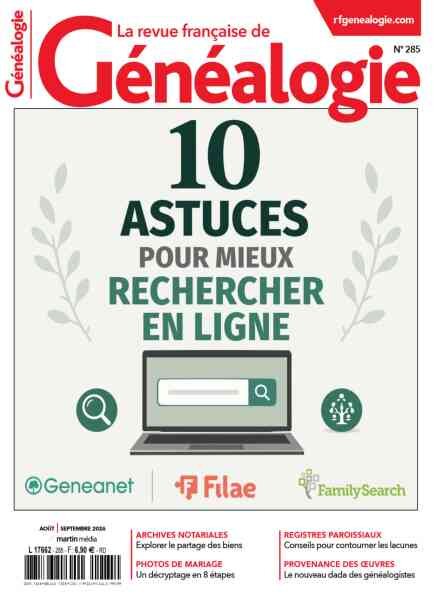 La Revue francaise de Genealogie – Aout-Septembre 2026 Cover
