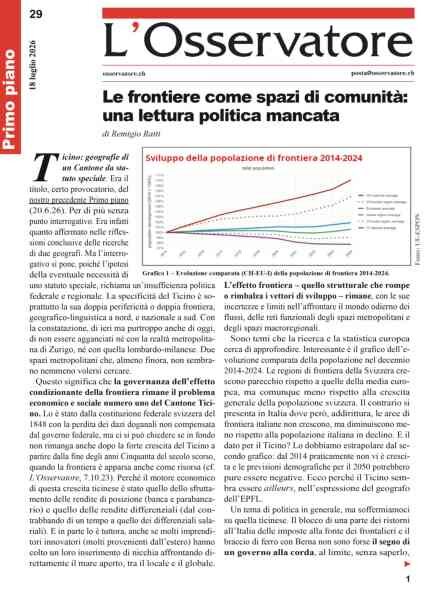 L’Osservatore – 18 Luglio 2026 Cover