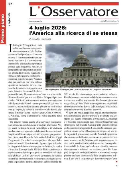 L’Osservatore – 4 Luglio 2026 Cover