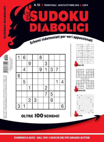 Solo Sudoku Diabolici – Agosto-Ottobre 2026 Cover